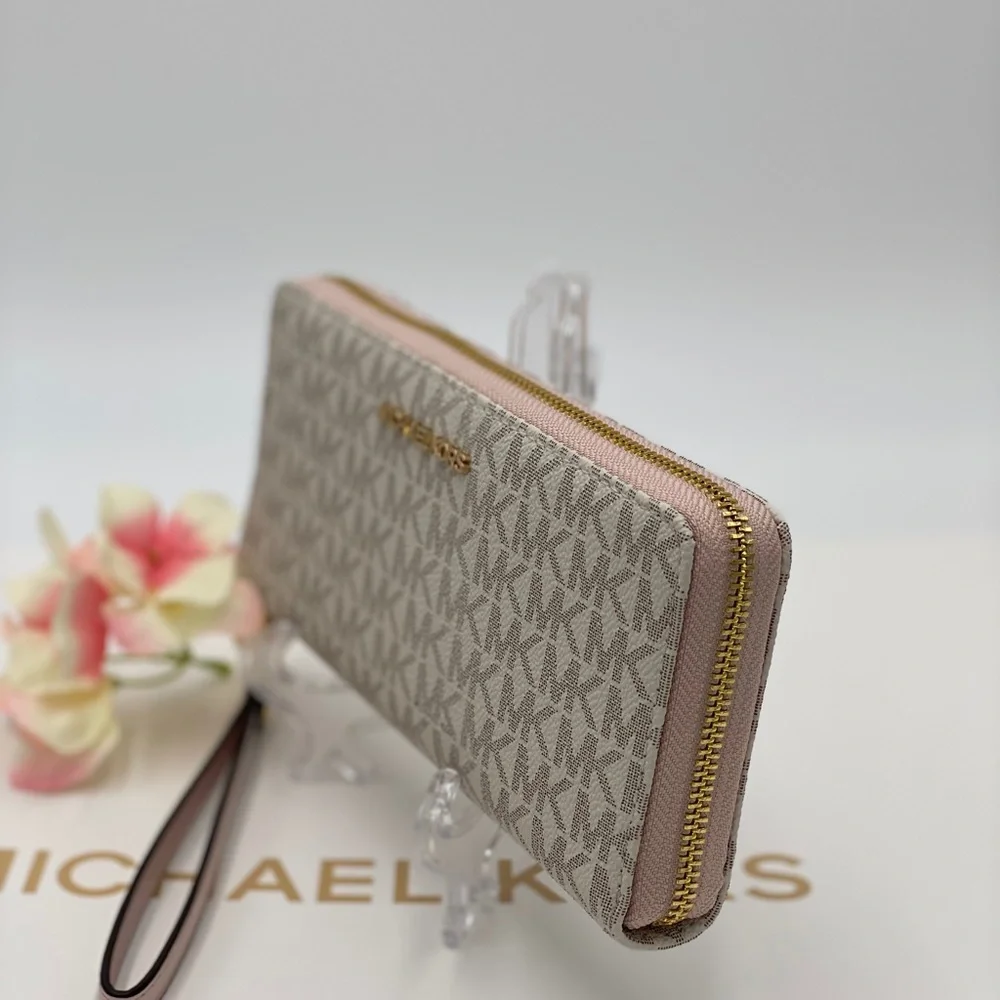 MICHAEL KORS LG CONTINENTAL WALLETS POWDER BLUSH